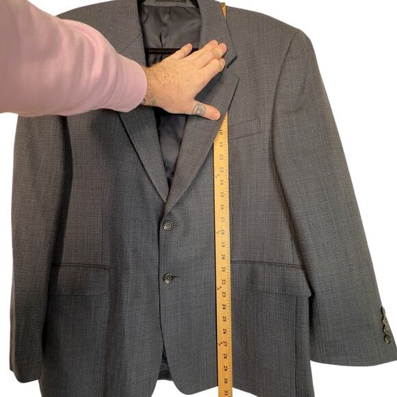 Ralph Lauren Mens 44S 100% WOOL Suit Jacket 2 Button Textured Blazer Navy Blue - Picture 7 of 9